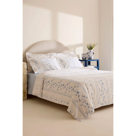 Karaca Home Bluna %100 Cotton Double Duvet Cover Set Blue - MALLTURK