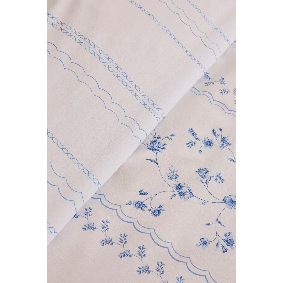 Karaca Home Bluna %100 Cotton Double Duvet Cover Set Blue - MALLTURK