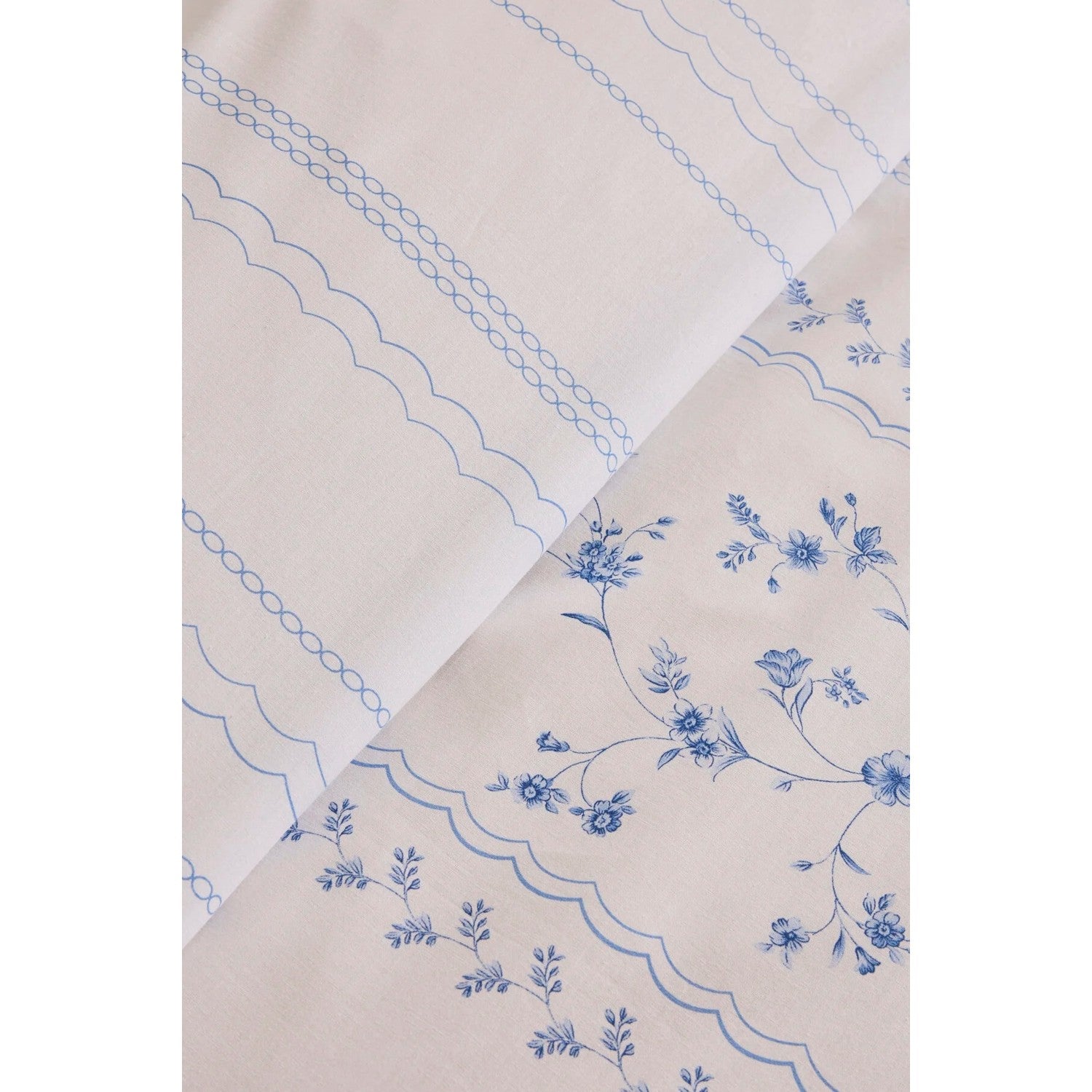Karaca Home Bluna %100 Cotton Double Duvet Cover Set Blue - MALLTURK