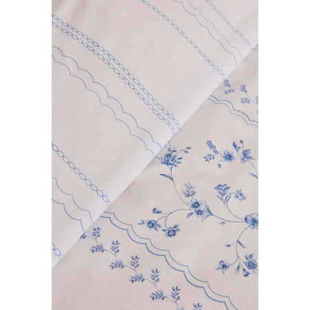 Karaca Home Bluna %100 Cotton Double Duvet Cover Set Blue - MALLTURK