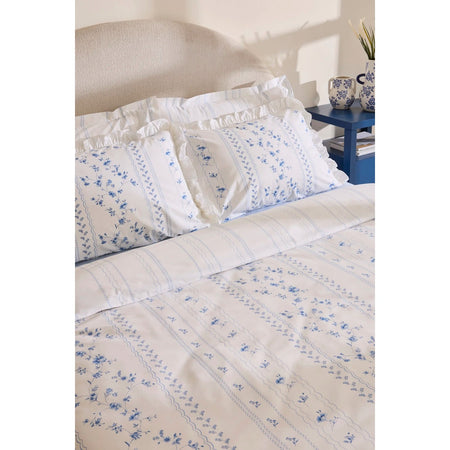 Karaca Home Bluna %100 Cotton Double Duvet Cover Set Blue - MALLTURK