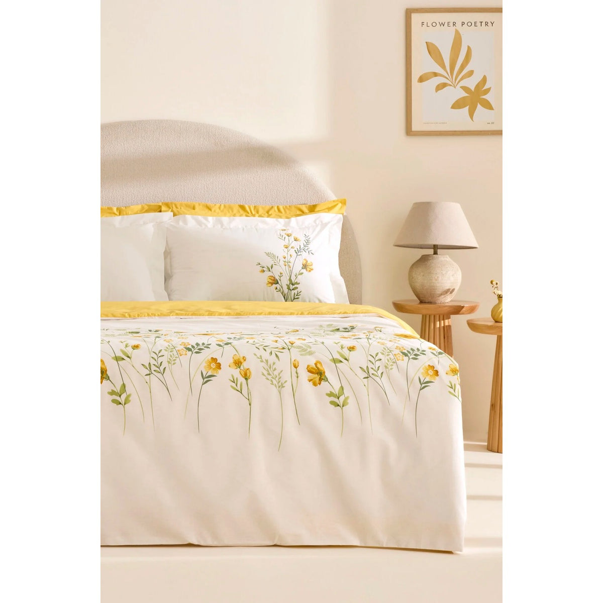 Karaca Home Cerial %100 Cotton Double Duvet Cover Set Yellow - MALLTURK