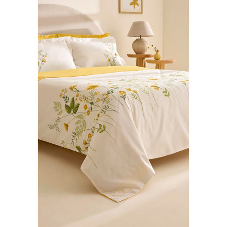 Karaca Home Cerial %100 Cotton Double Duvet Cover Set Yellow - MALLTURK