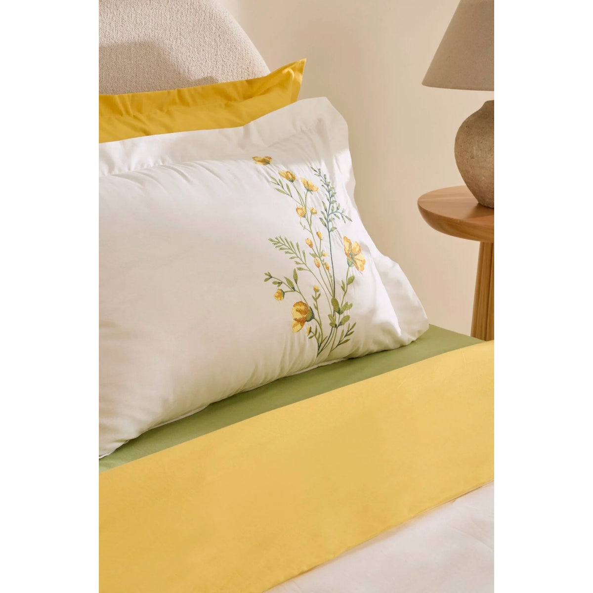 Karaca Home Cerial %100 Cotton Double Duvet Cover Set Yellow - MALLTURK