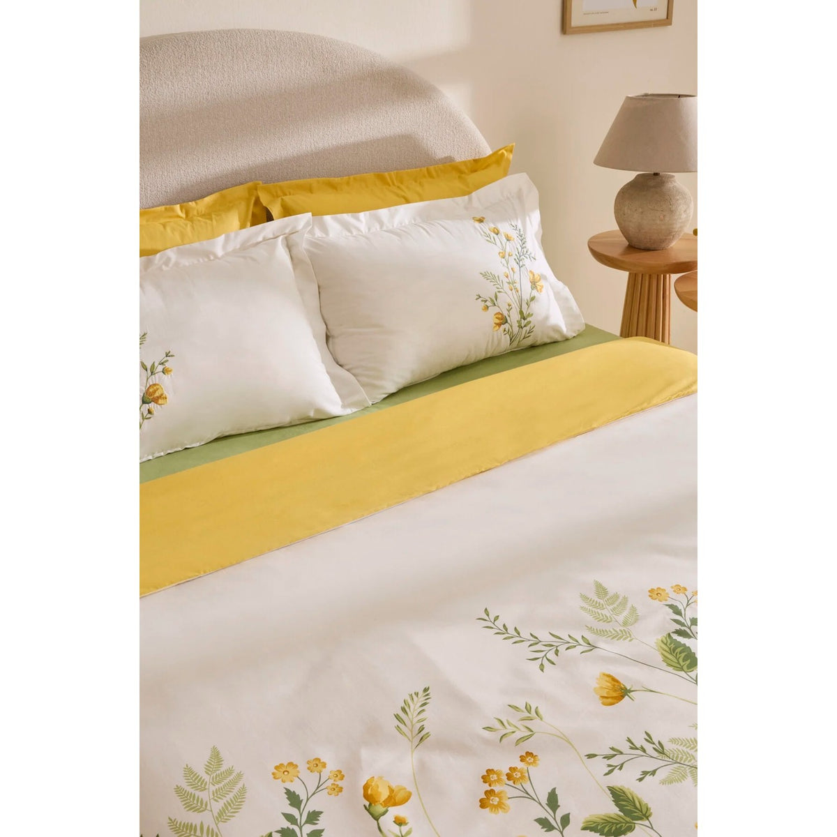 Karaca Home Cerial %100 Cotton Double Duvet Cover Set Yellow - MALLTURK