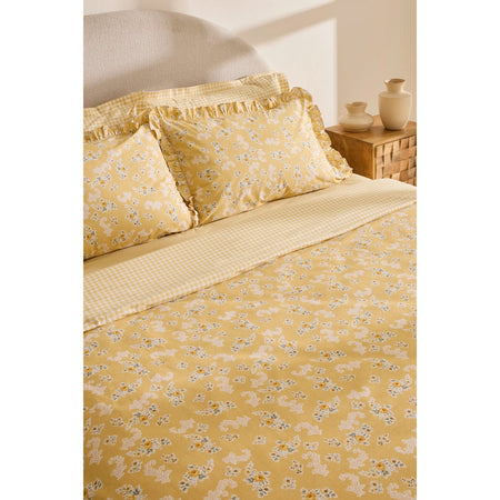Karaca Home Carlo %100 Cotton Double Duvet Cover Set Yellow - MALLTURK