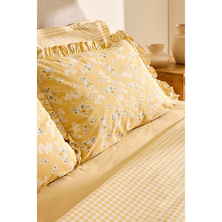 Karaca Home Carlo %100 Cotton Double Duvet Cover Set Yellow - MALLTURK