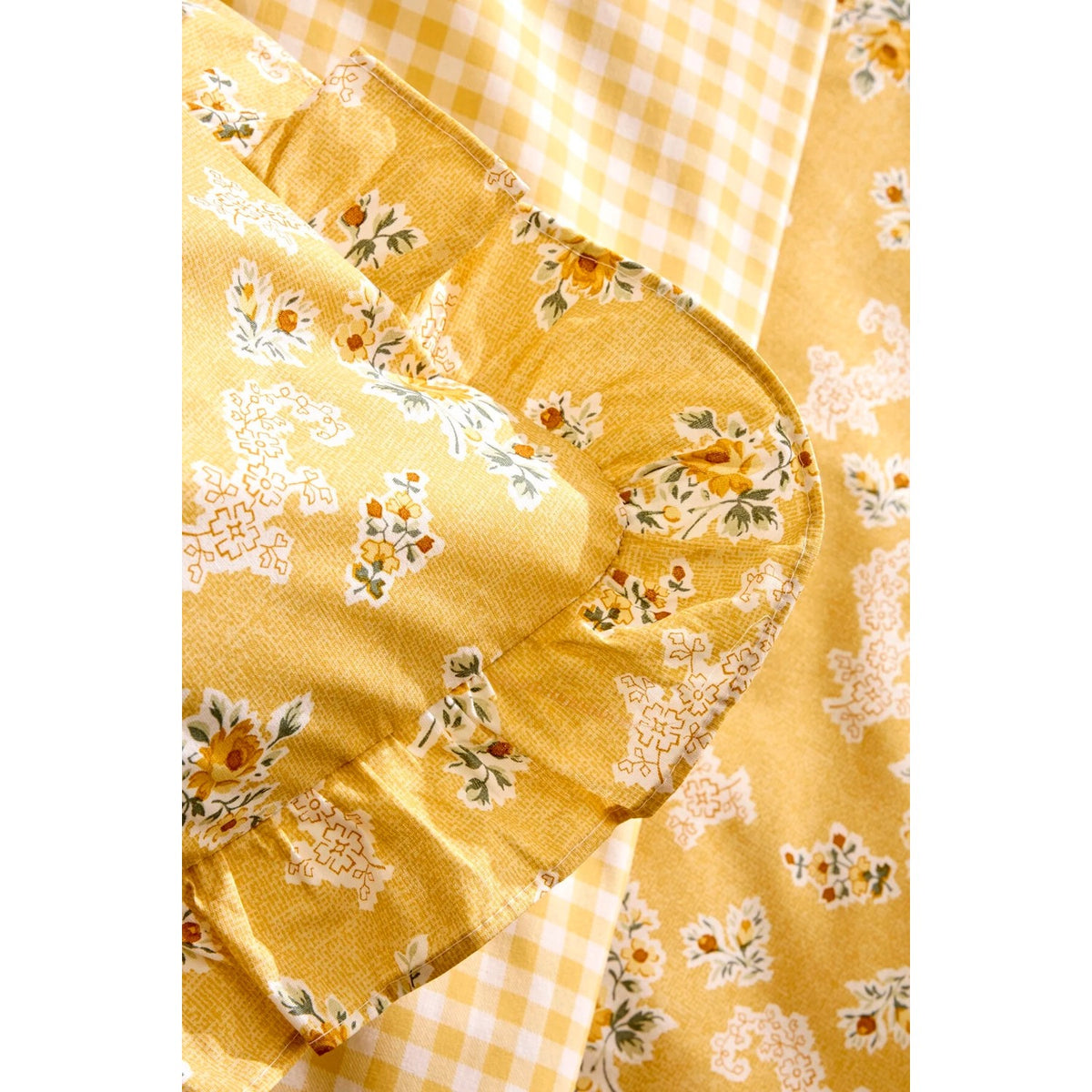 Karaca Home Carlo %100 Cotton Double Duvet Cover Set Yellow - MALLTURK