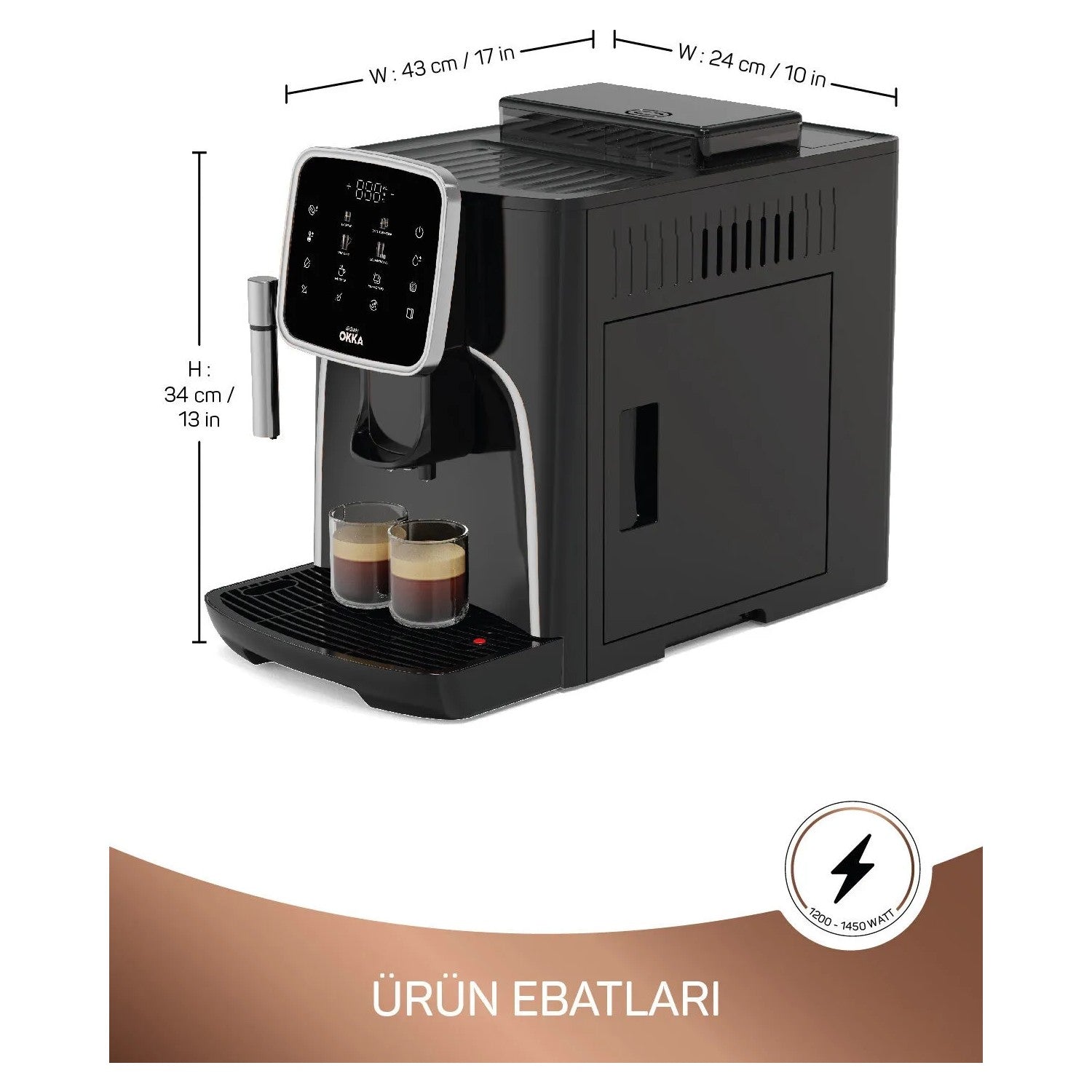 Arzum OK0030 Okka Espresso Pro Automatic Espresso Machine - MALLTURK