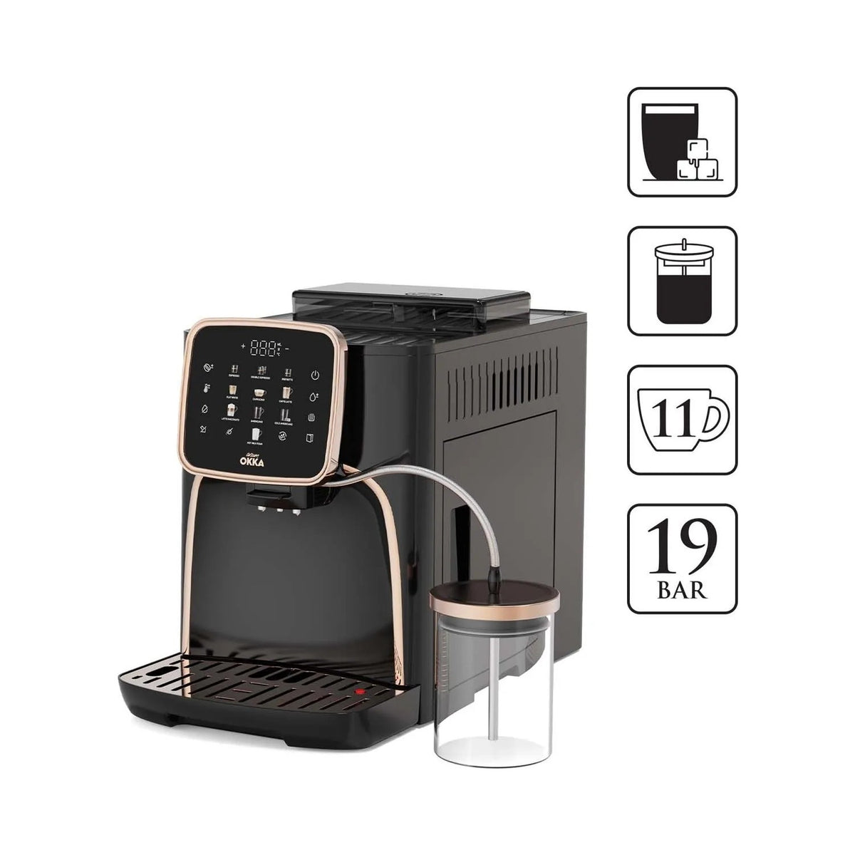 Arzum OK0028 Okka Espresso Pro M Automatic Espresso Machine, Copper - MALLTURK