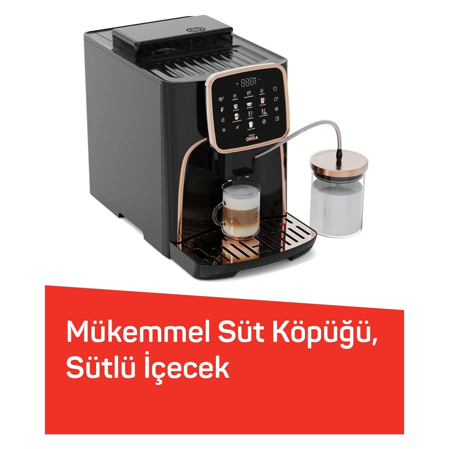 Arzum OK0028 Okka Espresso Pro M Automatic Espresso Machine, Copper - MALLTURK