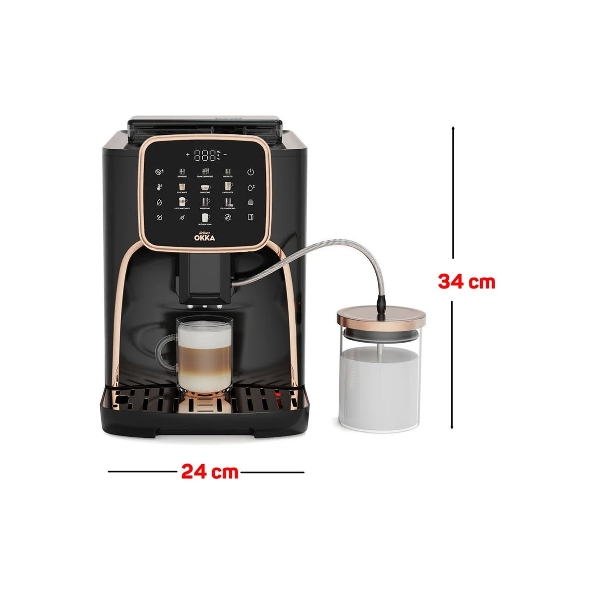 Arzum OK0028 Okka Espresso Pro M Automatic Espresso Machine, Copper - MALLTURK