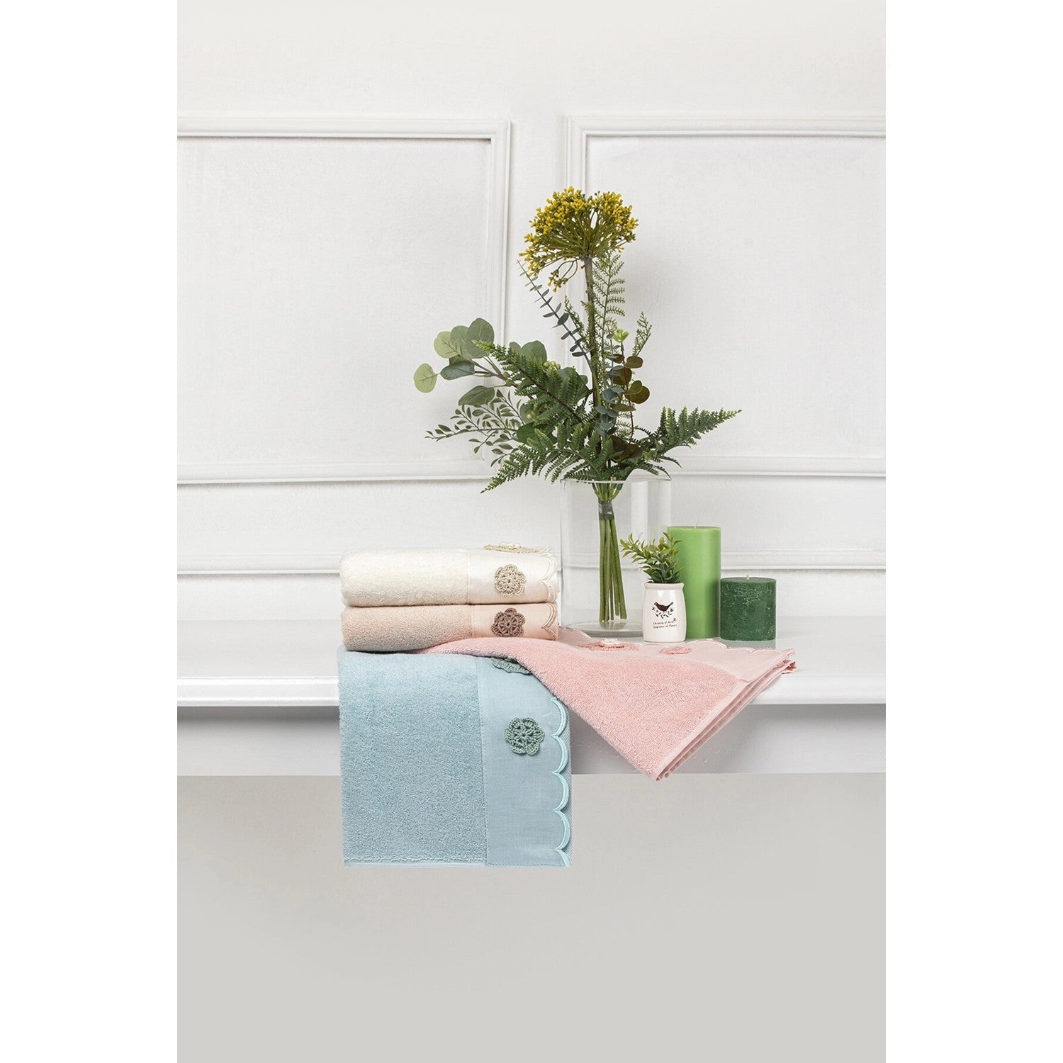 Ozdilek 50x90 Gloria Embroidered Bamboo Towel - MALLTURK