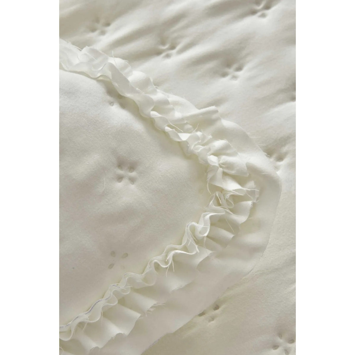 KaracaHome Viona Double Bedspread, Ecru, Cotton Polyester, Plain Theme, 240 x 260 cm - MALLTURK