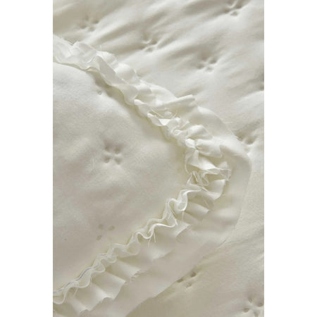 KaracaHome Viona Double Bedspread, Ecru, Cotton Polyester, Plain Theme, 240 x 260 cm - MALLTURK
