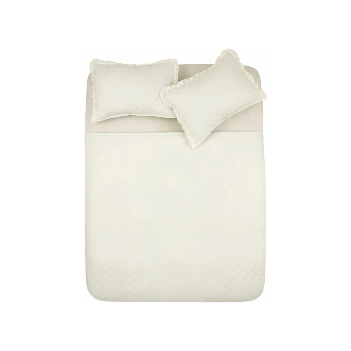 KaracaHome Viona Double Bedspread, Ecru, Cotton Polyester, Plain Theme, 240 x 260 cm - MALLTURK
