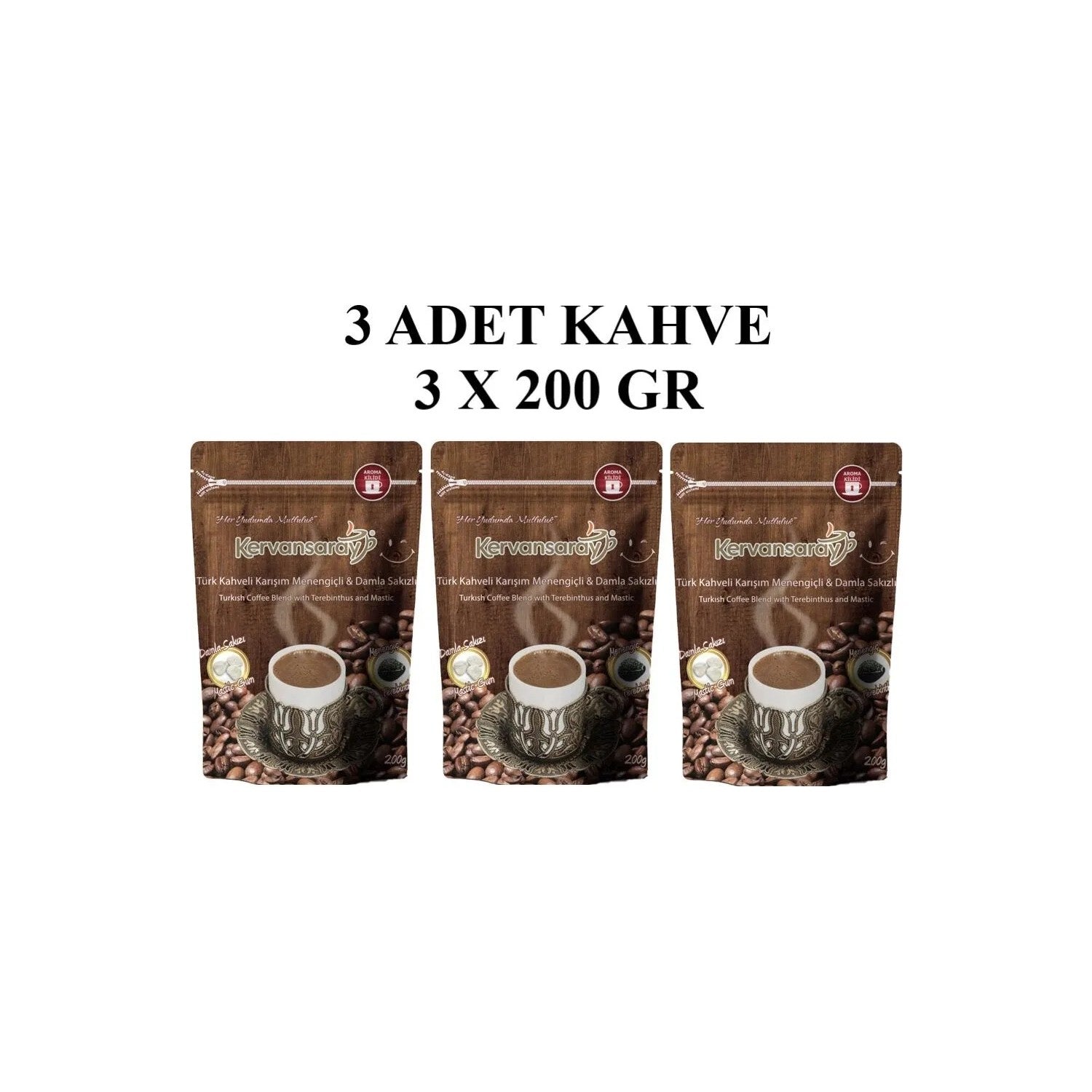 Kervansaray Coffee - Kervansaray 7 Blend Mastic Gum Coffee, 3-Pack, 200g - MALLTURK