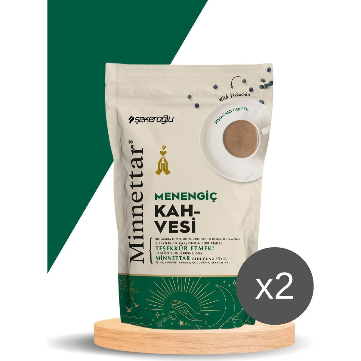 sekeroglu Minnettar menengic Coffee 2 x 165 gr (2 Packets) - MALLTURK
