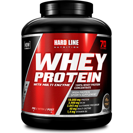 Hardline Nutrition Whey Protein Powder 1600g Chocolate Flavored - Special Formula for Muscle Development - MALLTURK