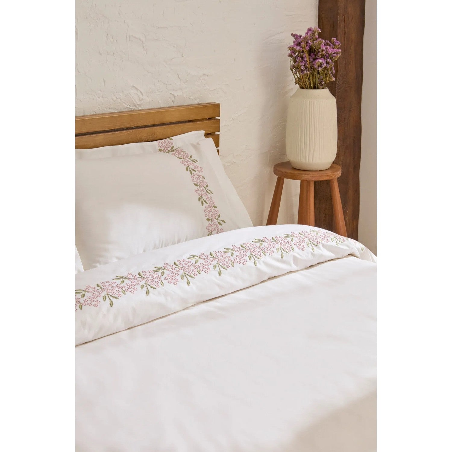 Karaca Home Rosven Embroidered Double Duvet Cover Set White - MALLTURK