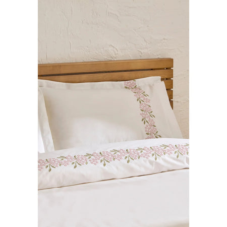 Karaca Home Rosven Embroidered Double Duvet Cover Set White - MALLTURK