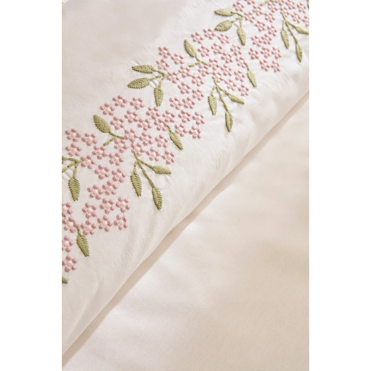 Karaca Home Rosven Embroidered Double Duvet Cover Set White - MALLTURK