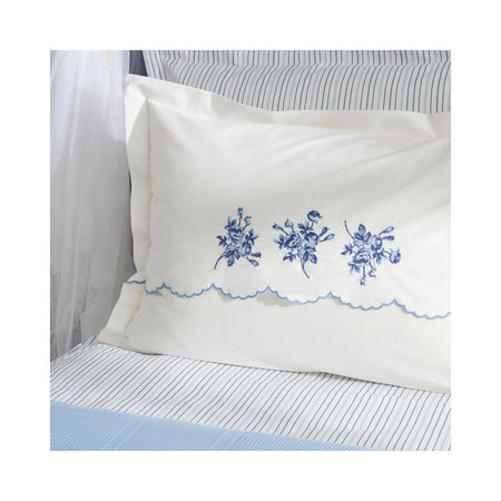 Karaca Home Virelle 100% Cotton Nish Set Double Bed Quilted Bedding Set Blue - MALLTURK