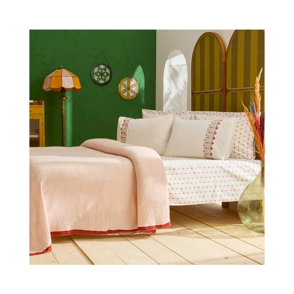 Karaca Home Vion 100% Cotton Nish Set Double Bed Quilted Bedding Set Multicolour - MALLTURK