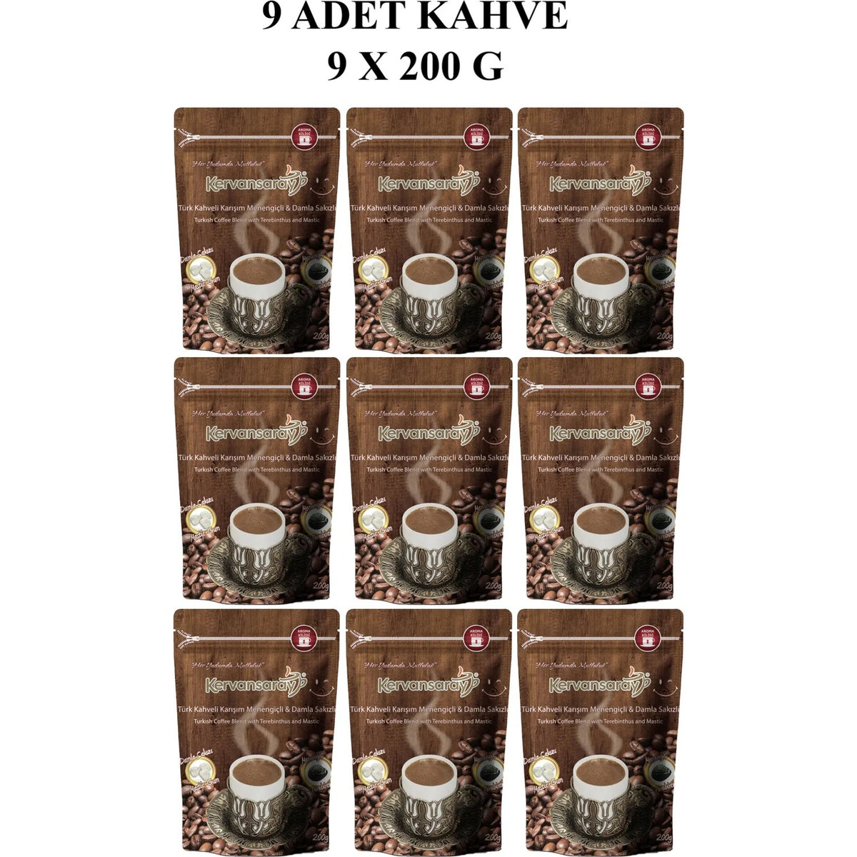Kervansaray Coffee, Kervansaray 7 Blend Mastic Flavored 200 gr (9 x 200 gr) - MALLTURK