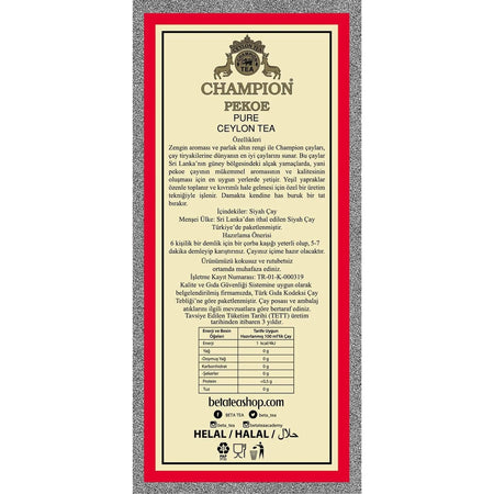 Champion PEKOE CEYLON TEA 500 g SAMPIYON SEYLAN tea - MALLTURK