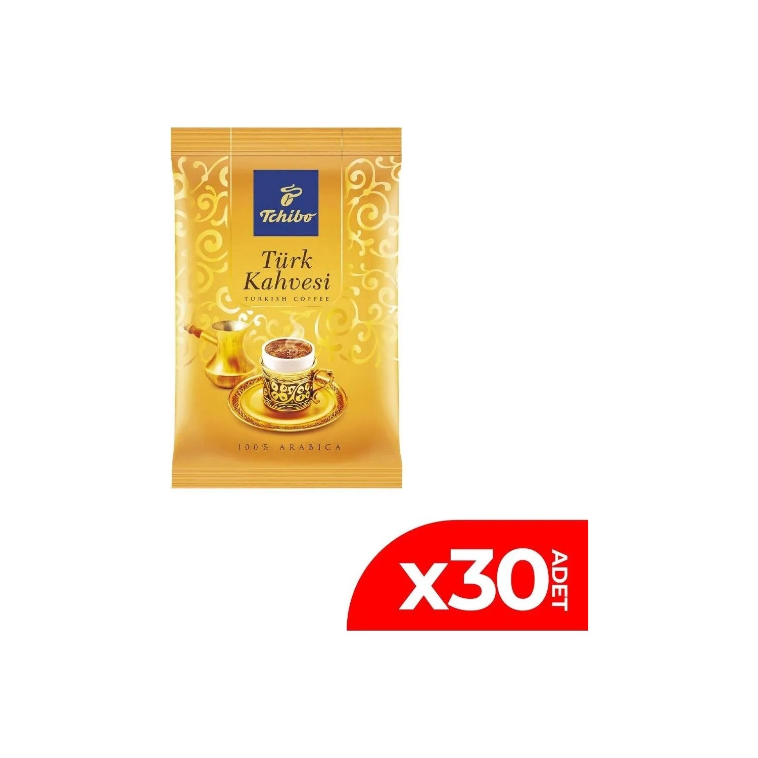 Tchibo 100 gr x 30 Pack Turkish Coffee 3 kg Experience Special Roasted Coffee with intense Aroma - MALLTURK