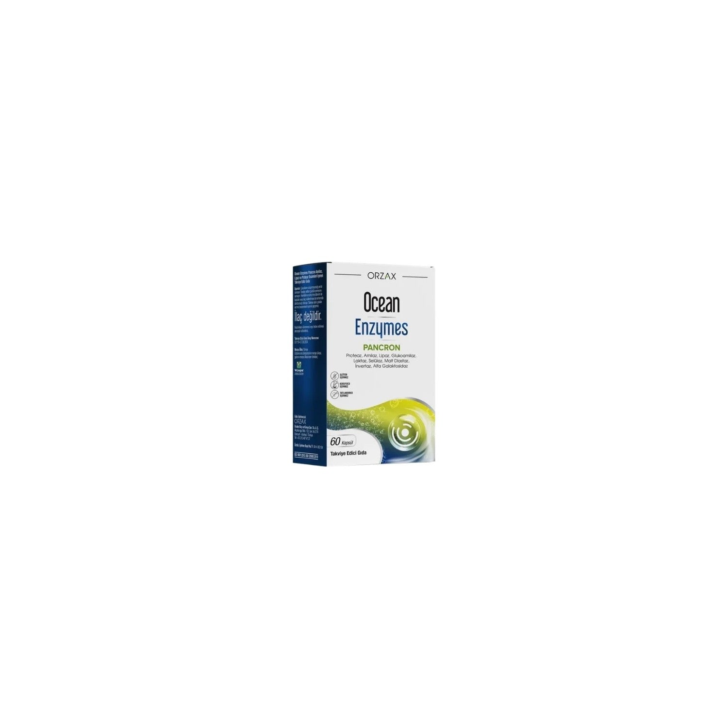 Orzax Ocean Enzymes Pancron 60 Capsule Sindirim Support Icin Ozel Formul Turkey Origin - MALLTURK
