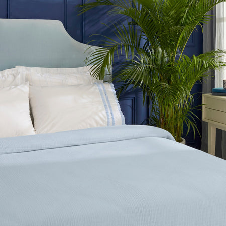 Karaca Home Blue Muse 100% Cotton Nish Set Double Bed Quilted Bedding Set Blue - MALLTURK