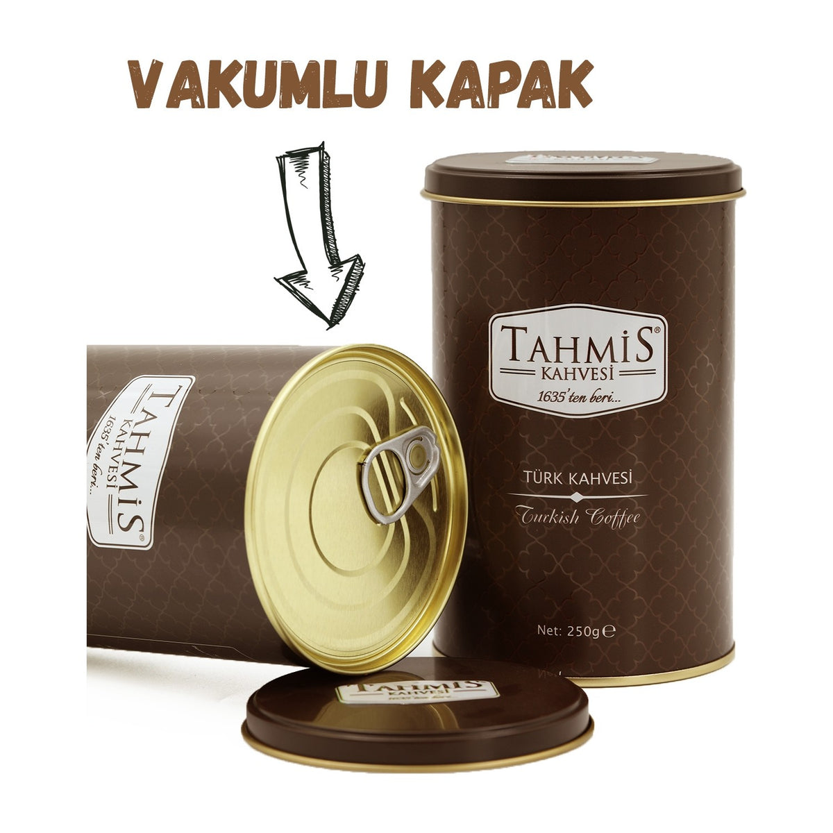 Tahmis 250 gr Tin Can Tahmis Coffee Turkish Coffee Traditional Flavor Since 1635 - MALLTURK