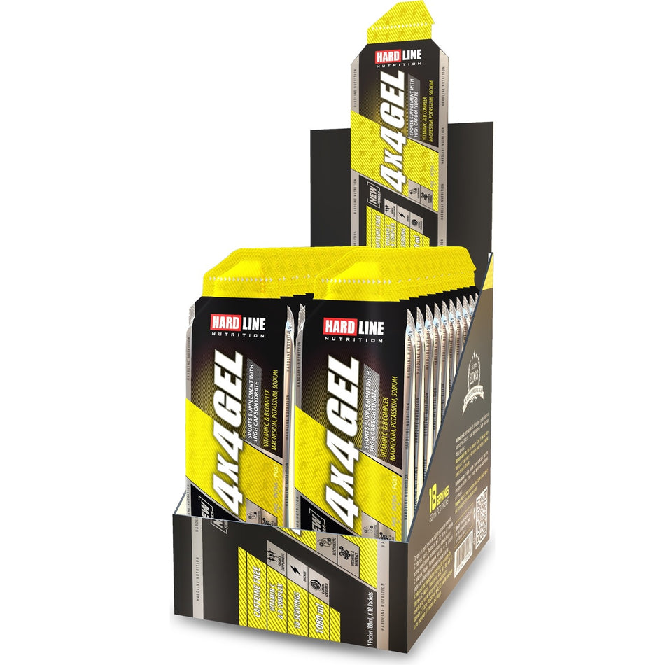 Hardline Nutrition 4x4 Gel Carbohydrate 1080 ml (18 x 60 ml packs) - MALLTURK