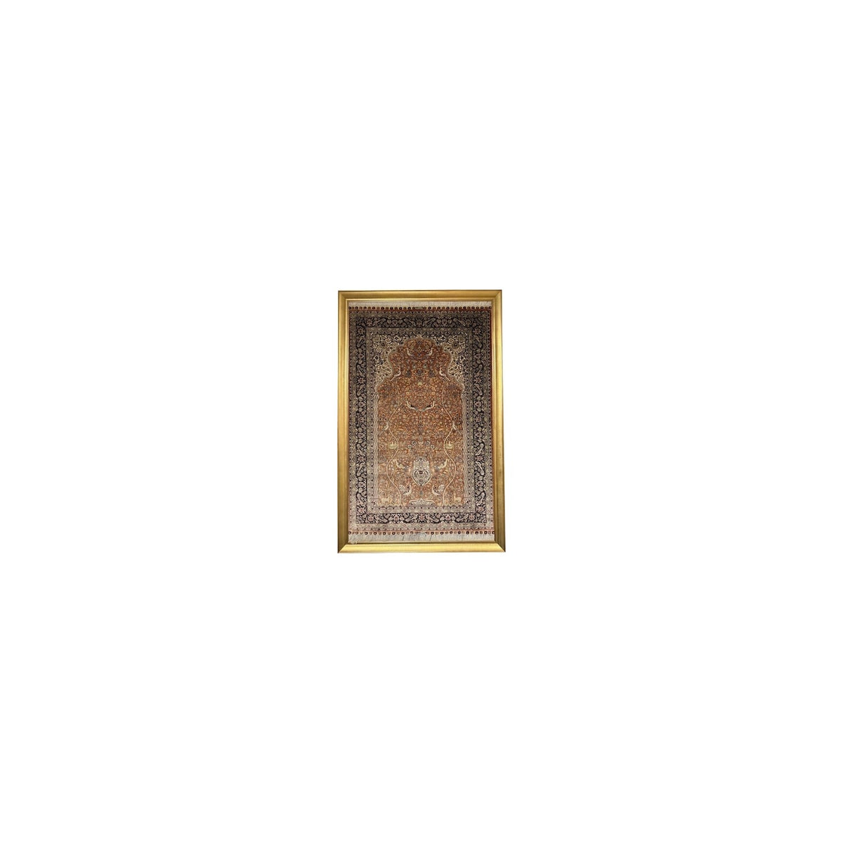 Burak Hali Hand-Woven Saf Silk Rug Collectible Tablo 78X123 Tree of Life Pattern %100 Has Silk Kiremit - MALLTURK