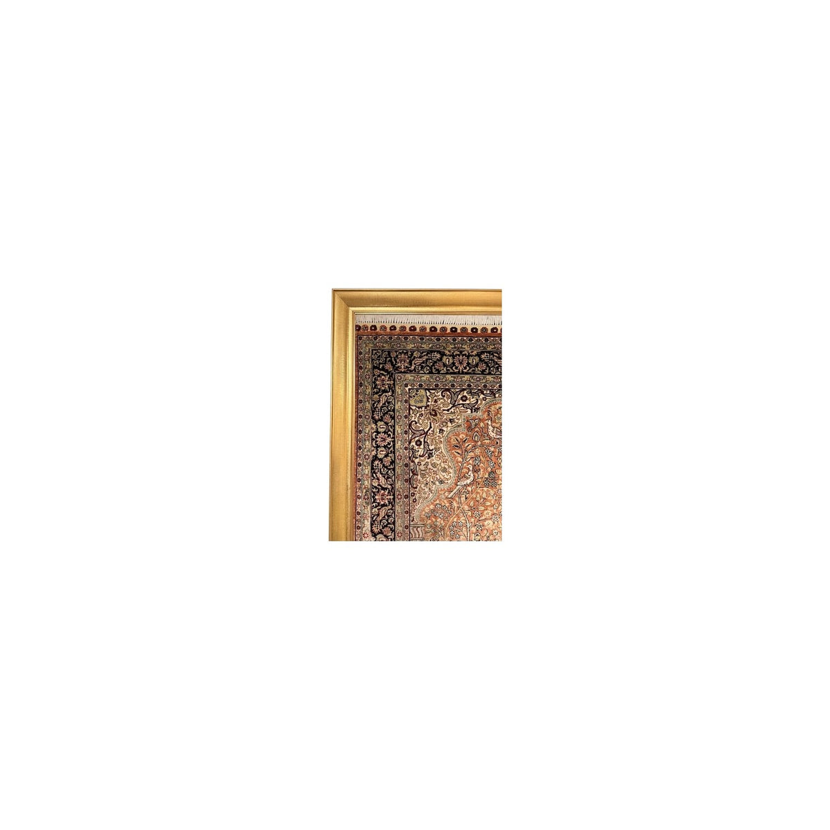 Burak Hali Hand-Woven Saf Silk Rug Collectible Tablo 78X123 Tree of Life Pattern %100 Has Silk Kiremit - MALLTURK