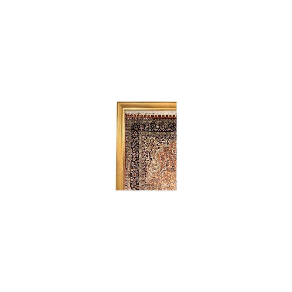 Burak Hali Hand-Woven Saf Silk Rug Collectible Tablo 78X123 Tree of Life Pattern %100 Has Silk Kiremit - MALLTURK
