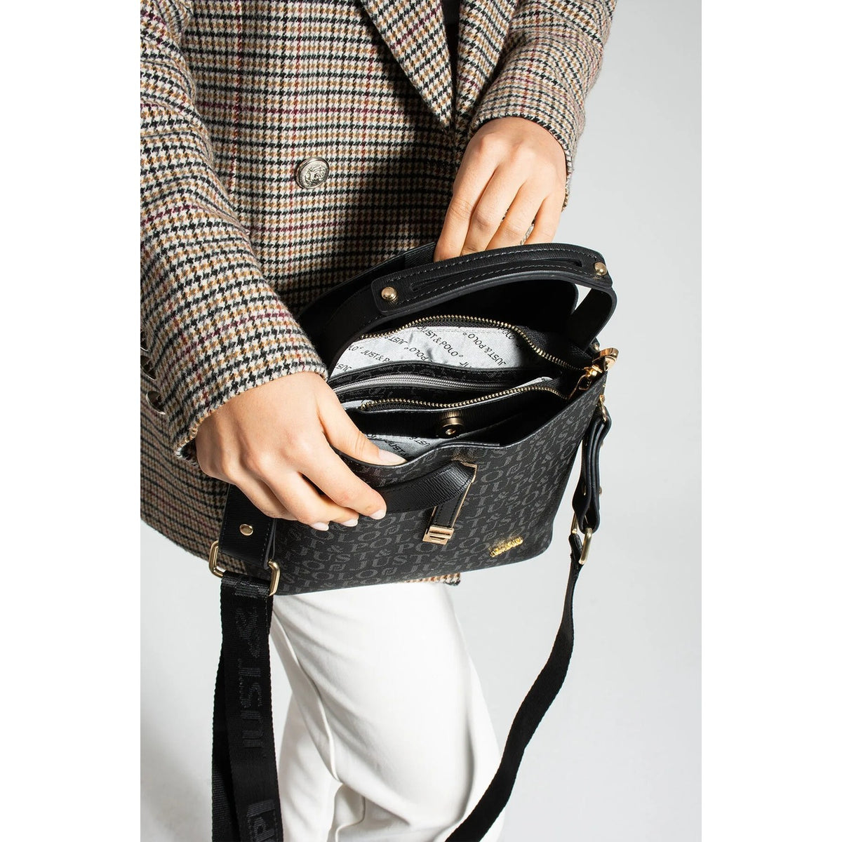Just Polo Women's Hand and Shoulder Bag 2055A Stylish and Durable Design with Faux Leather Material. - MALLTURK