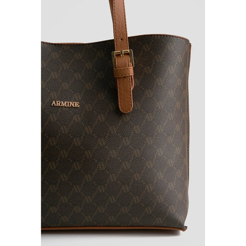 Armine Polka Dot Bag Coffee Timeless Fashion - MALLTURK