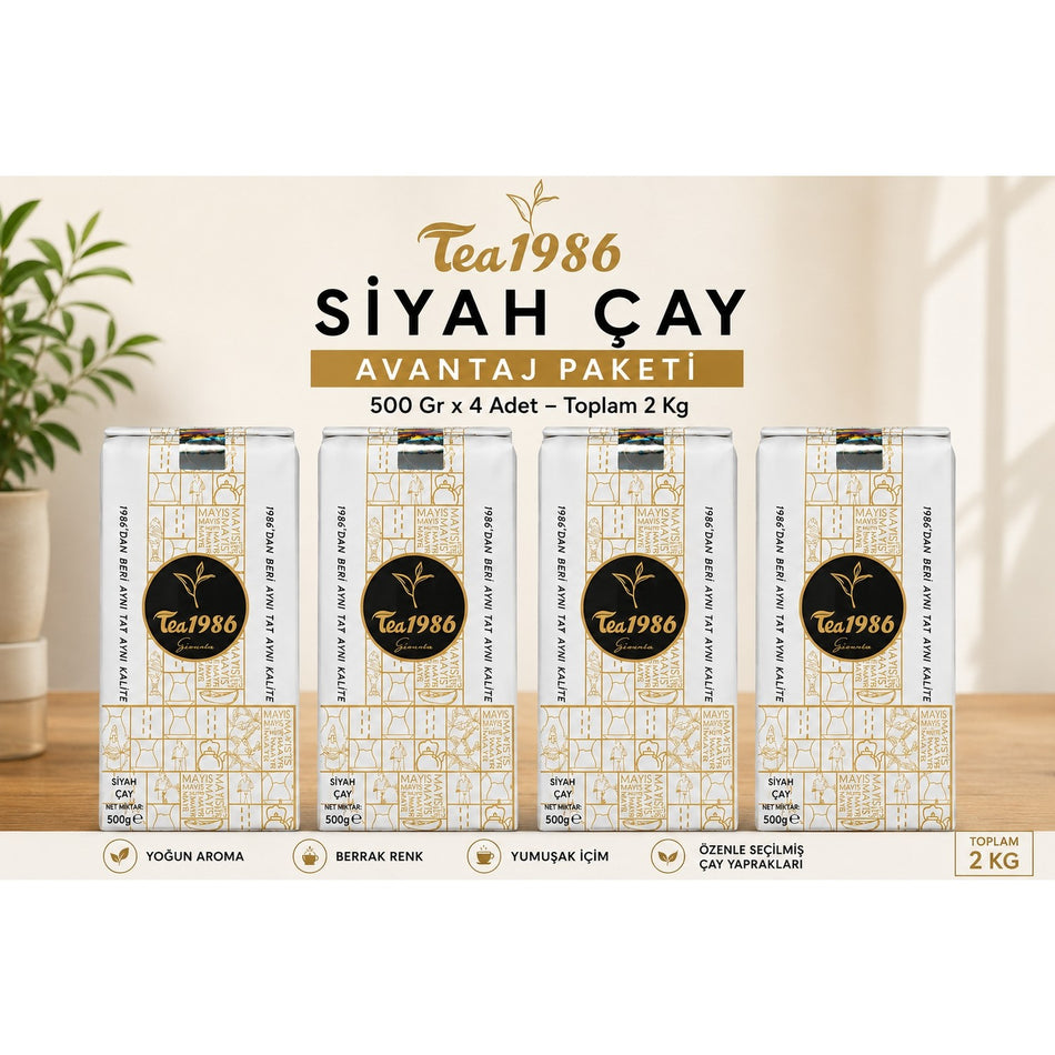 TEA 1986 black tea 500 g x 4 pieces Avantaj Paketi - MALLTURK