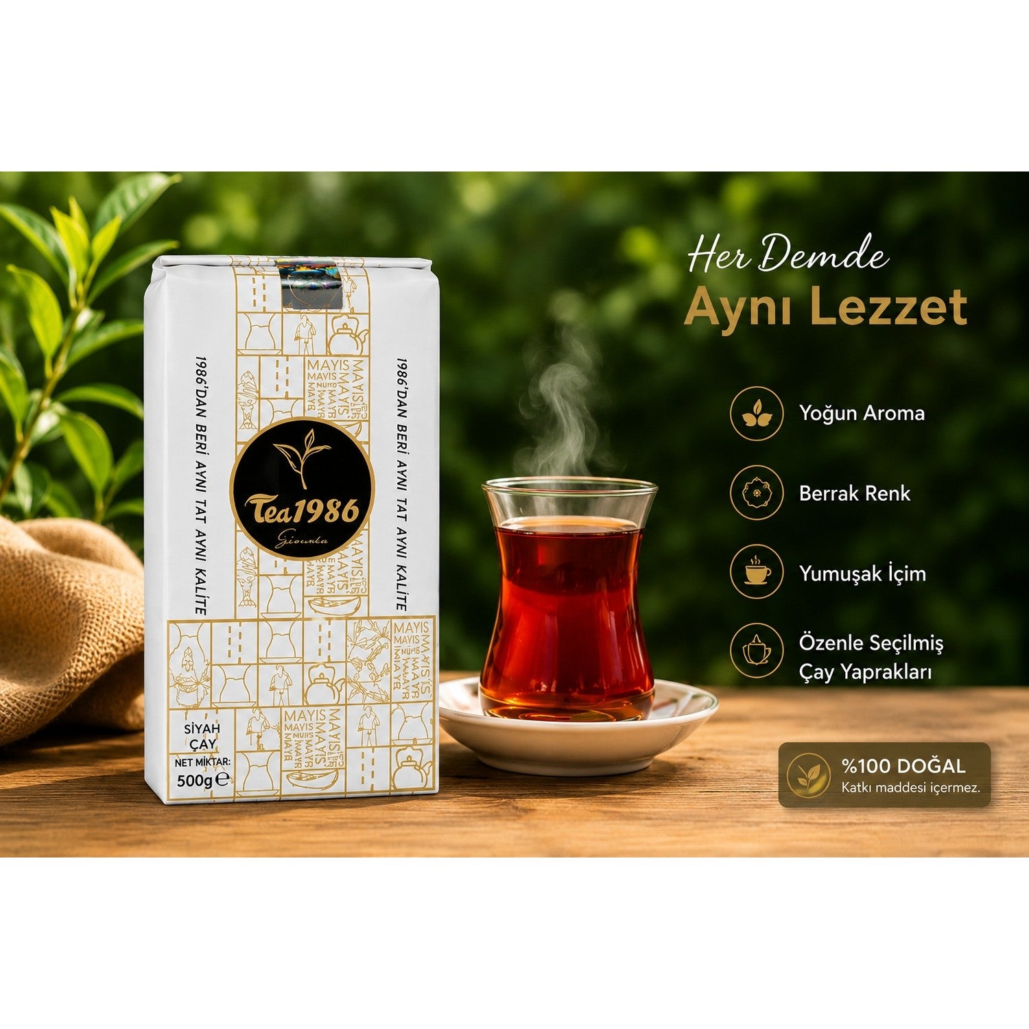 TEA 1986 black tea 500 g x 4 pieces Avantaj Paketi - MALLTURK
