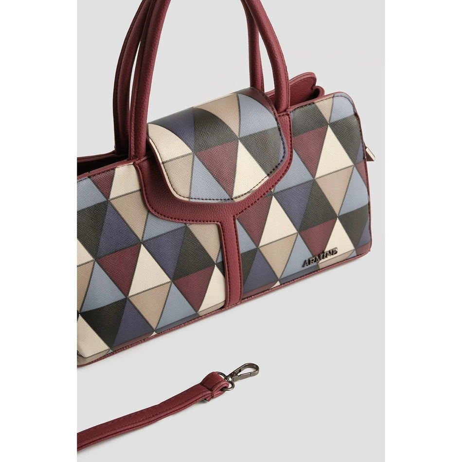 Armine Plaid Bag Burgundy
