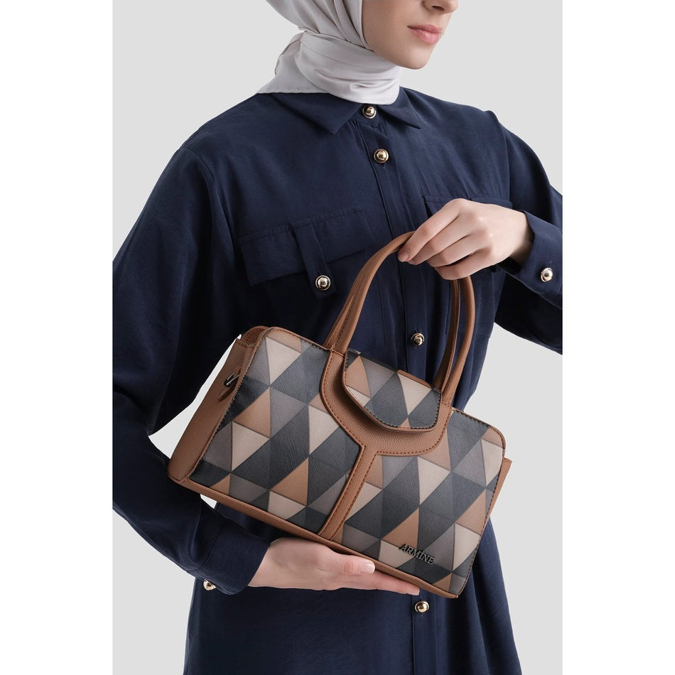 Armine Plaid Bag Tan