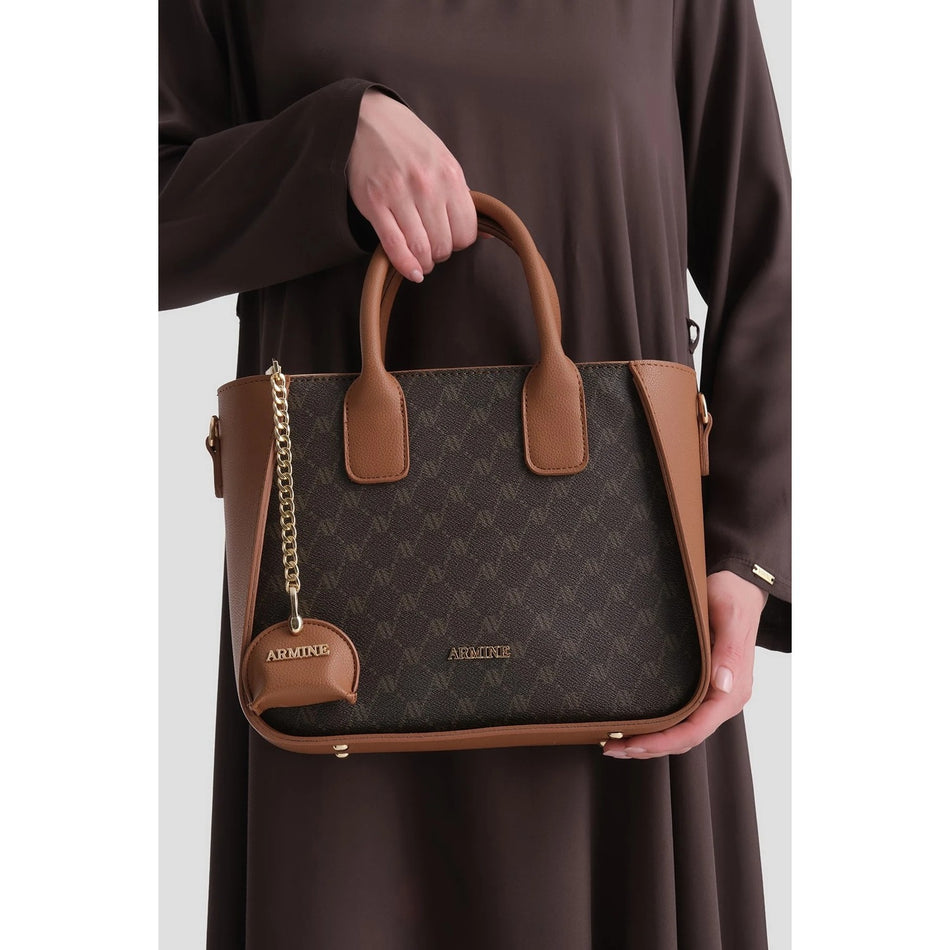 Armine Polka Dot Bag Coffee Chic - MALLTURK