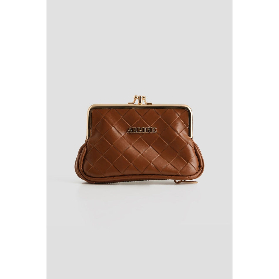 Armine Patent Leather Wallet, Tan