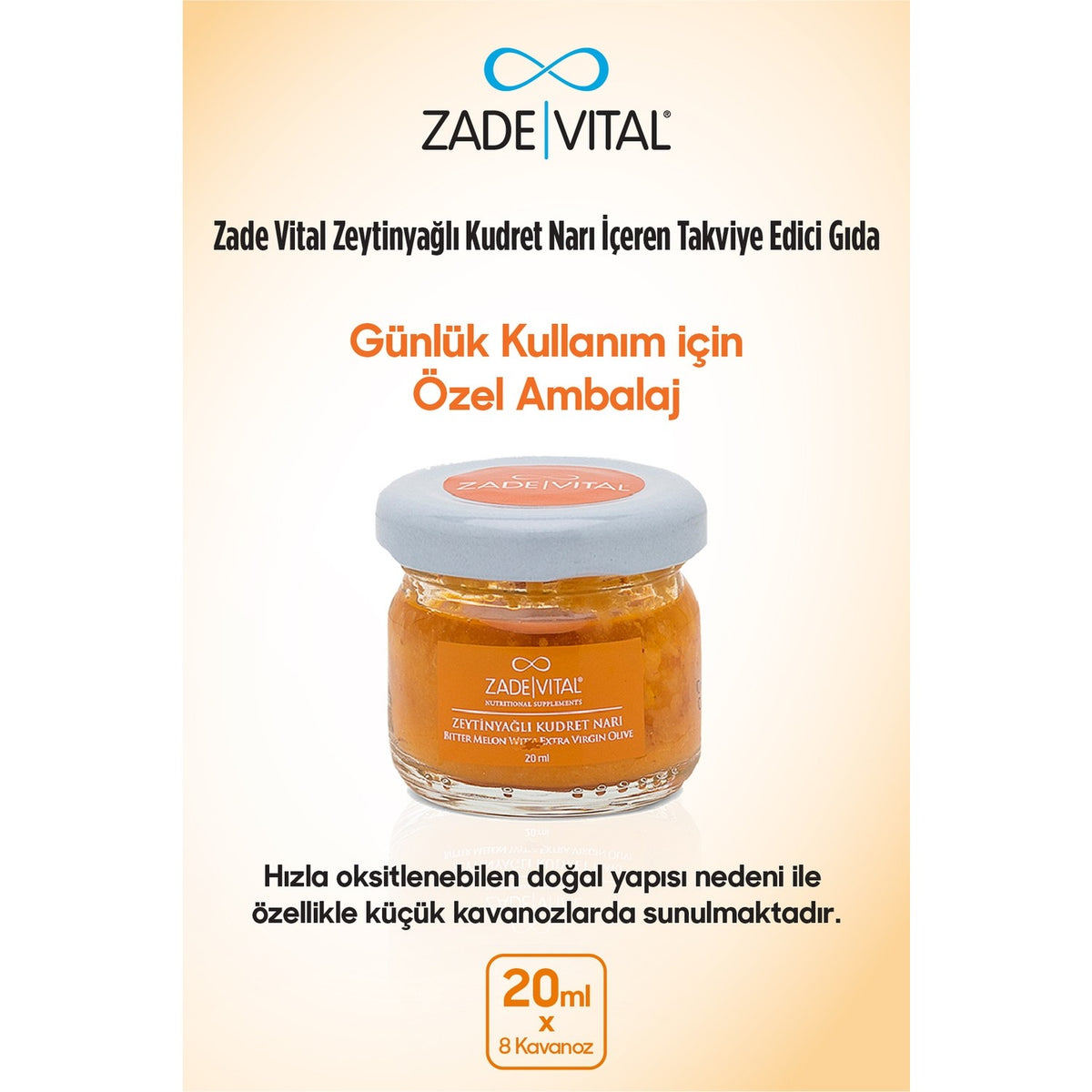 Zade Vital Zeytinyagli Kudret Nari 8 Cam Kavanoz Turkey Uretimi Vegan with Saglikli Secim - MALLTURK