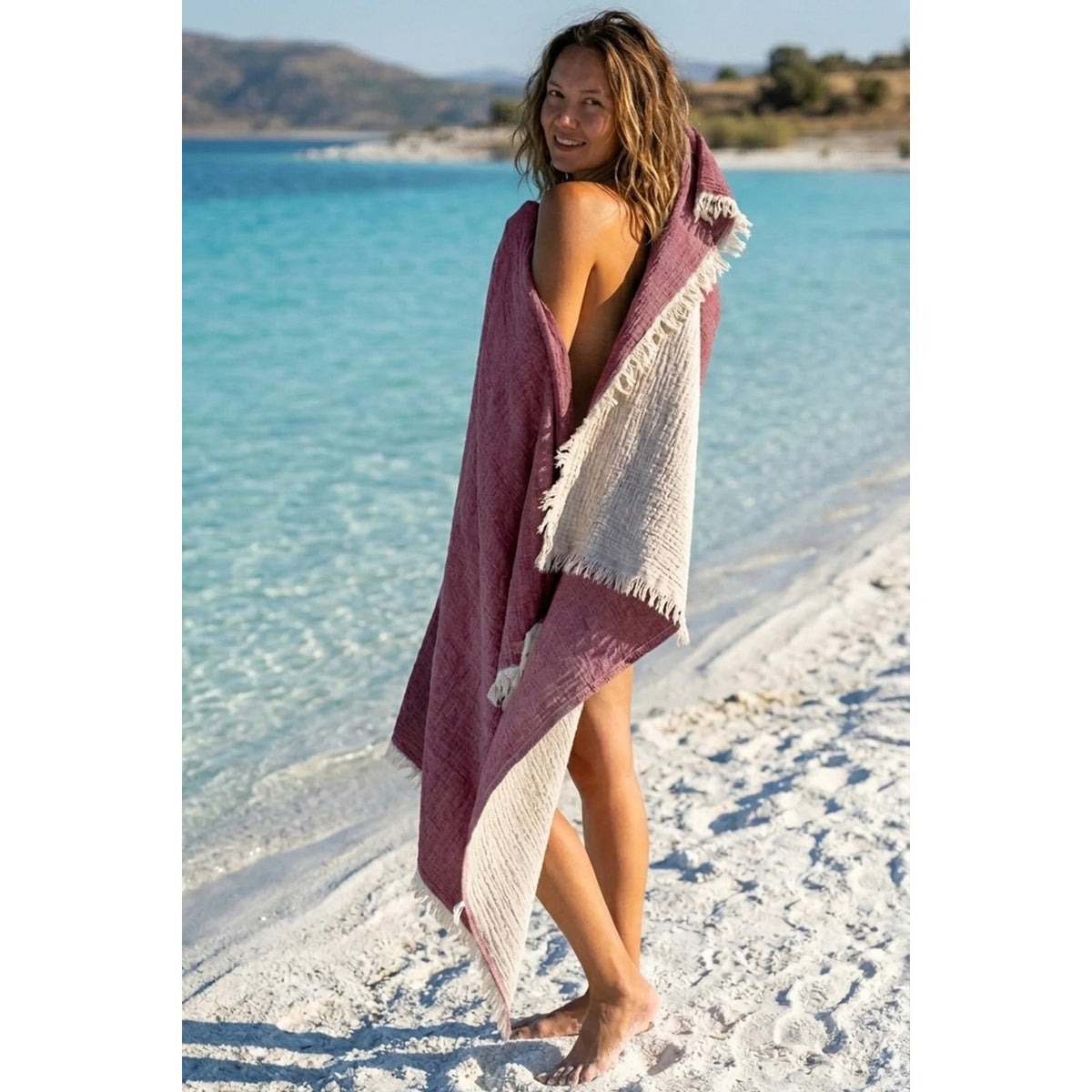 Calmera Doppia Two-Tone Cotton Turkish Pestemal