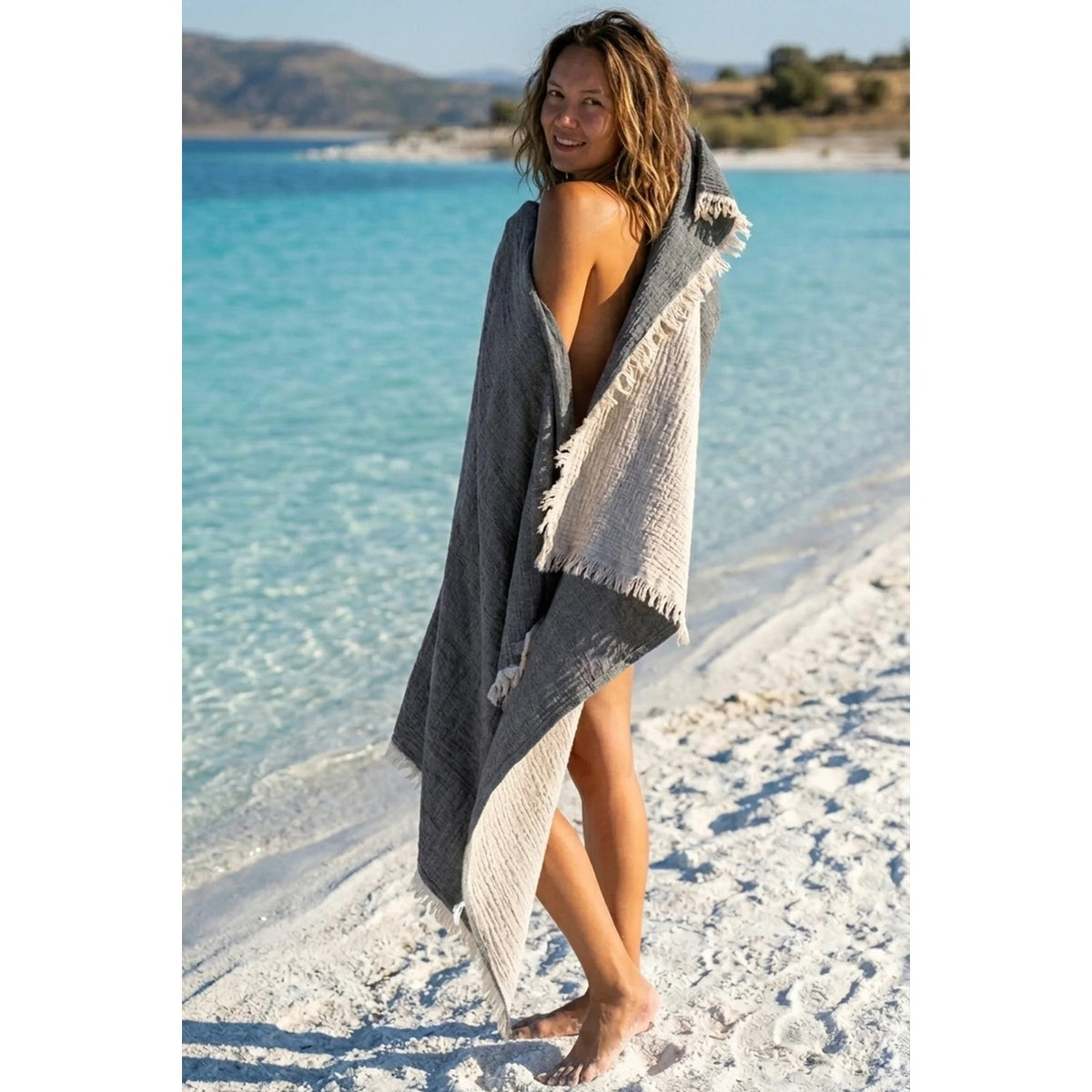 Calmera Doppia Two-Tone Cotton Turkish Pestemal