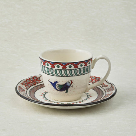 Karaca Iznik Series Fish Turkish Coffee Cup Set 90 ml - MALLTURK